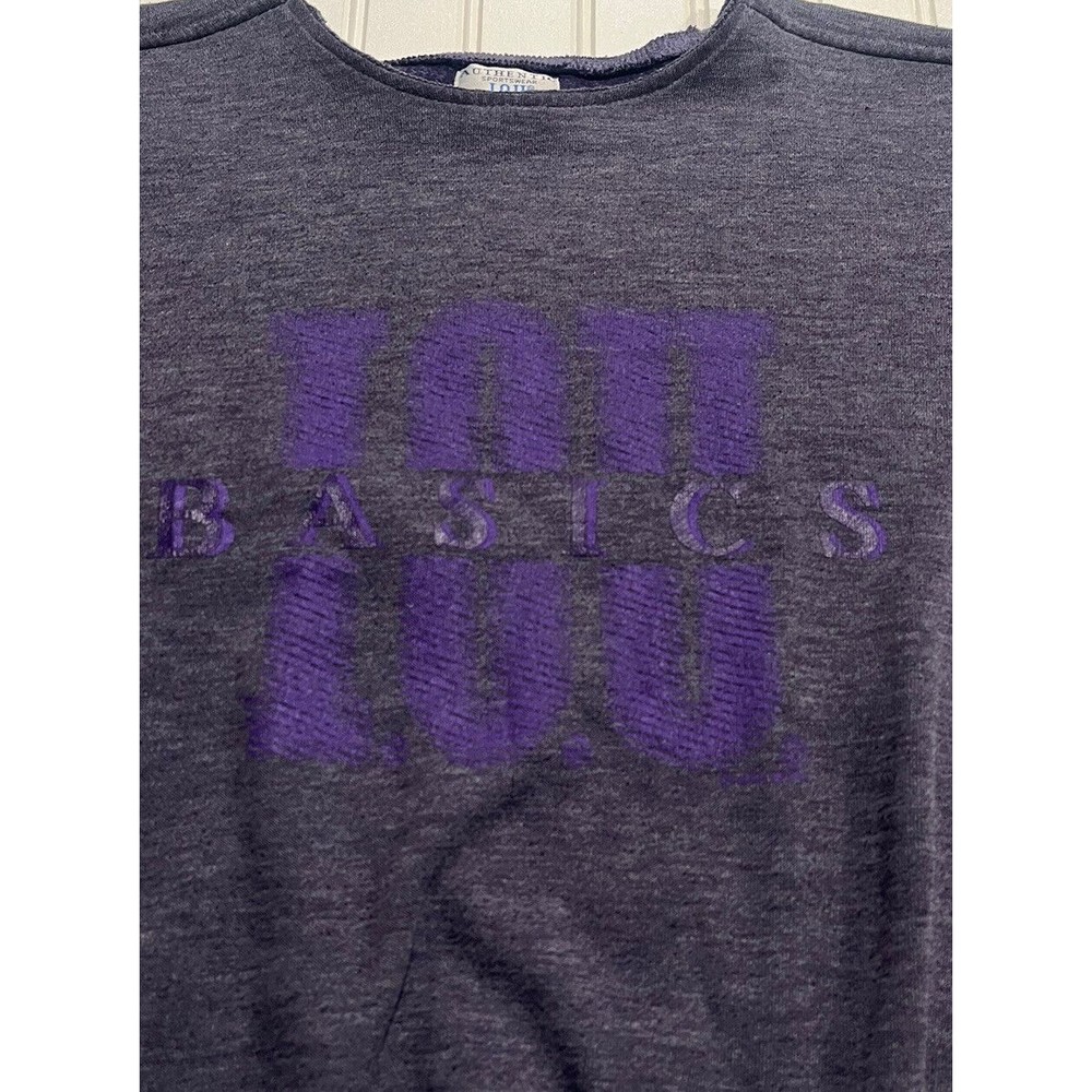 Vintage I.O.U. Authentic Woman's IOU Blue Cropped Pullover Sweatshirt Large‎